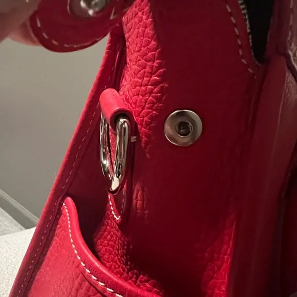 NWT Dooney & Bourke Red Pebble Grain Double Pocket Tote - RETIRED - Picture 14 of 15